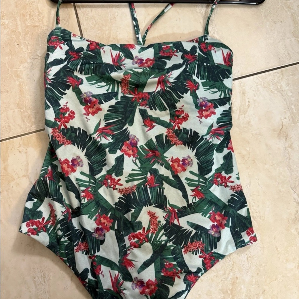 Victoria's Secret Green Floral One Piece Swimsuit